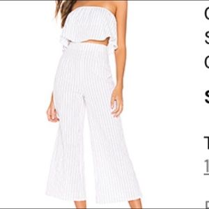 Revolve white linen two piece